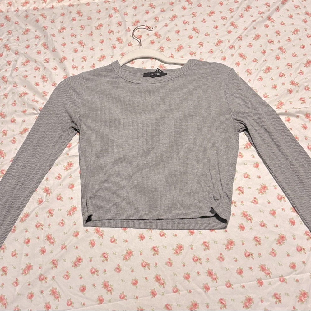 Forever 21 Heather Gray Long Sleeve Top